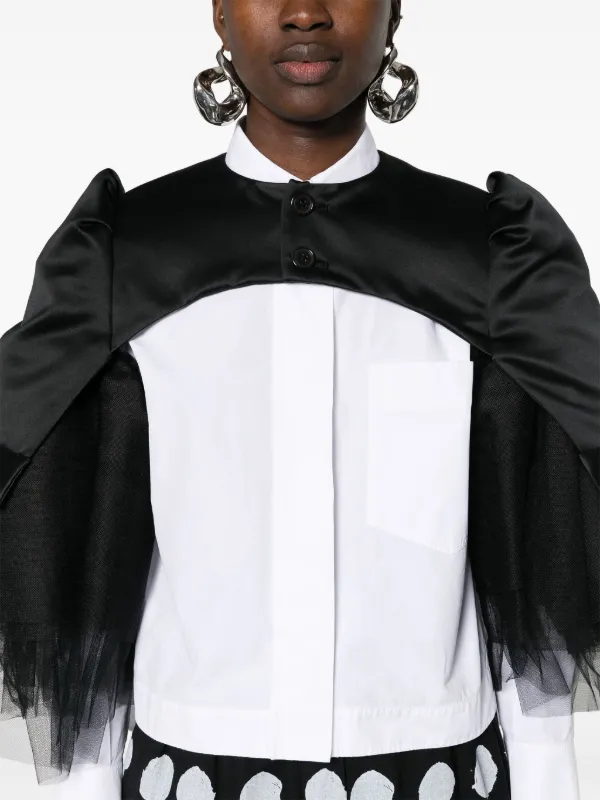 Noir Kei Ninomiya チュールインサート クロップドジャケット
