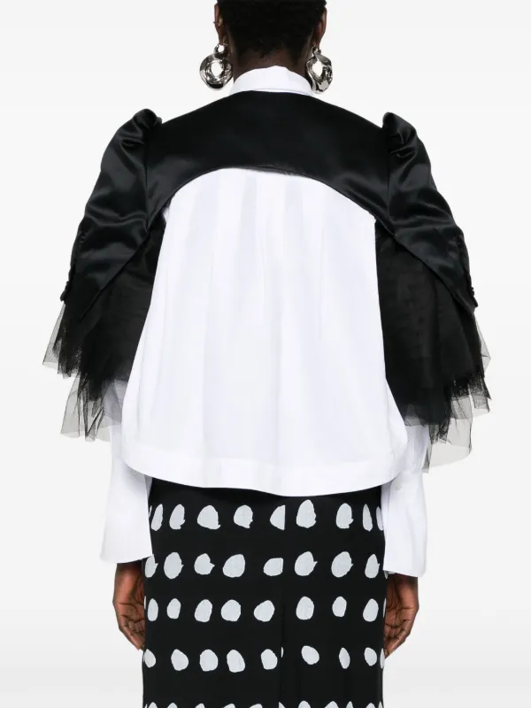 ノアールケイニノミヤ　チュール付きジャケット Noir Kei Ninomiya チュールインサート クロップドジャケット