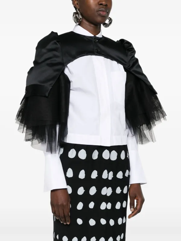 ノアールケイニノミヤ　チュール付きジャケット Noir Kei Ninomiya チュールインサート クロップドジャケット