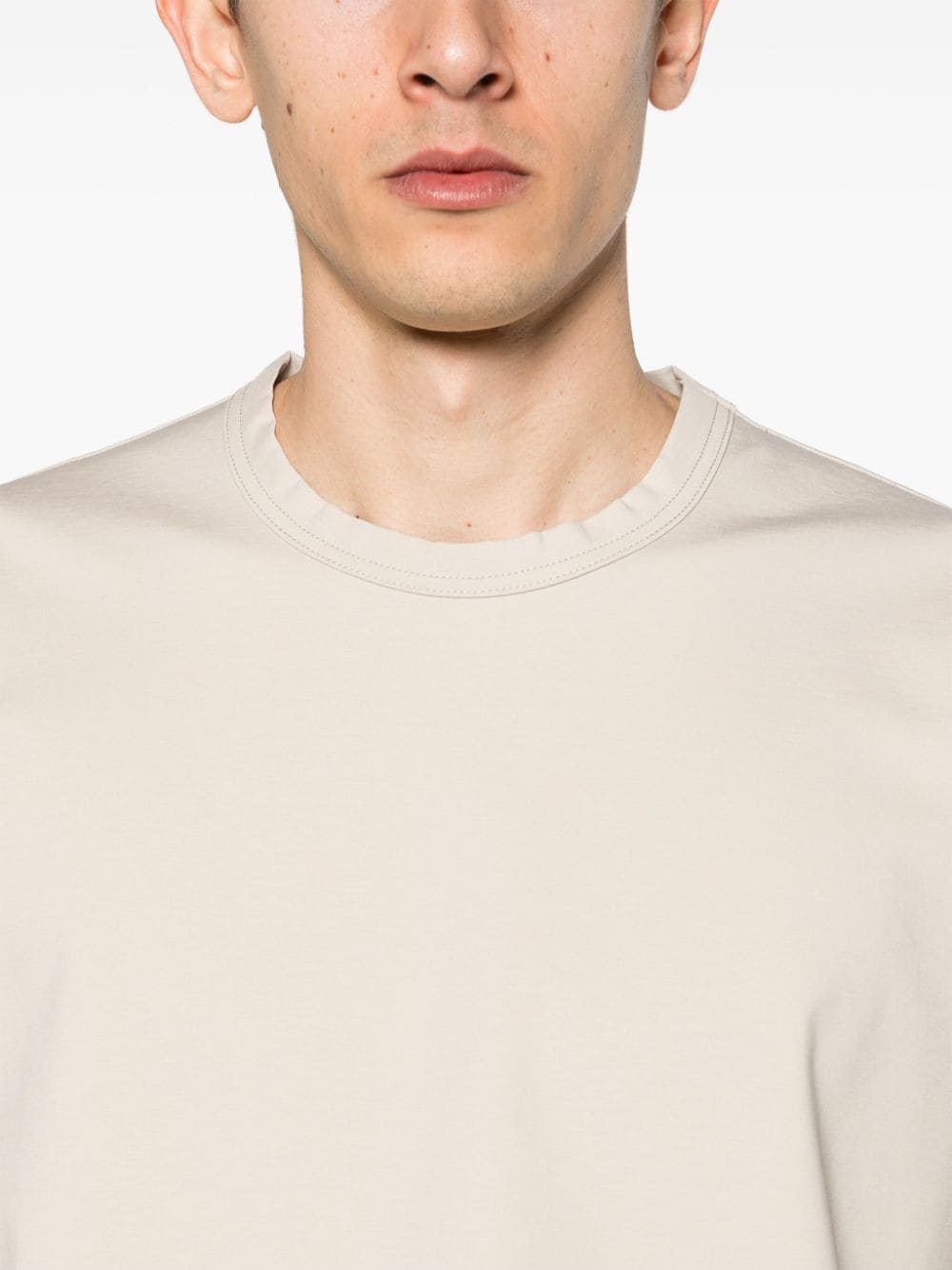 Shop Junya Watanabe Round-neck Short-sleeve T-shirt In Neutrals