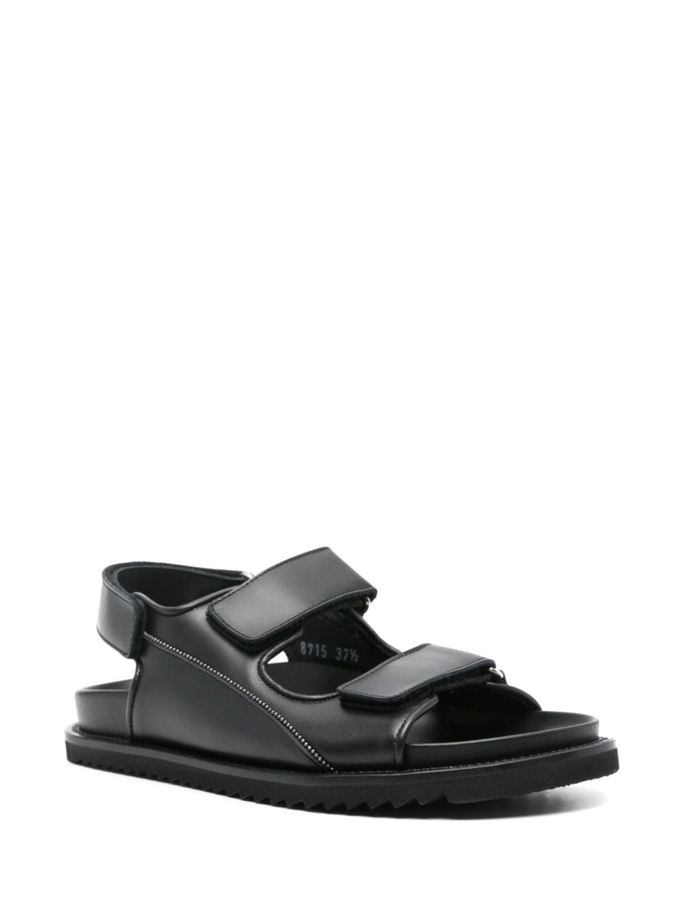 Shop Doucal's Double-strap Leather Sandals In Black