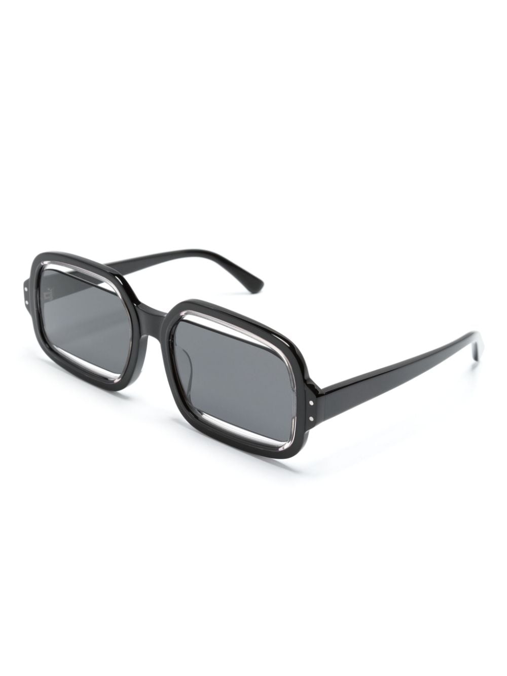 Shop Henrik Vibskov Olga Rectangle-frame Sunglasses In 黑色