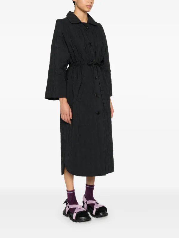 Henrik Vibskovストライプキルティングロングコート Henrik Vibskov Long Bind キルティングコート | ブラック | FARFETCH JP