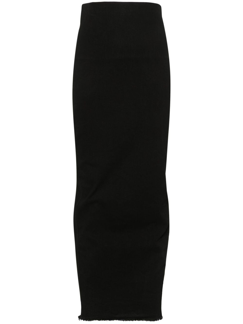 Rick Owens Frayed-detail Skirt In Black