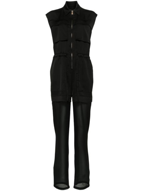 PINKO semi-sheer panelled sleeveless jumpsuit