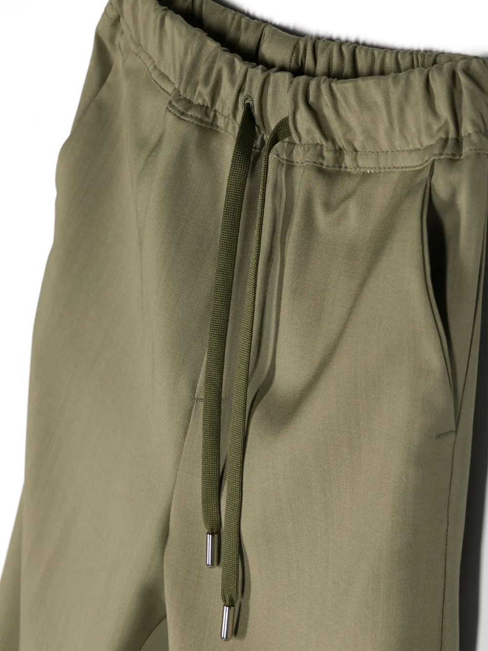 Shop Costumein Drawstring Virgin Wool Trousers In Green