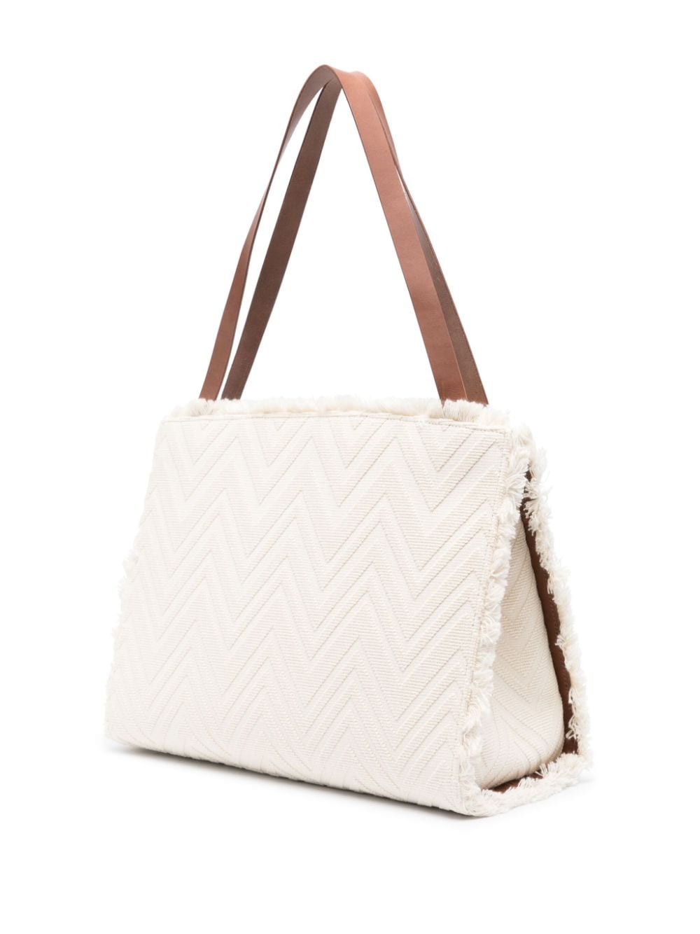 Shop Missoni Logo-patch Shoulder Bag In Neutrals