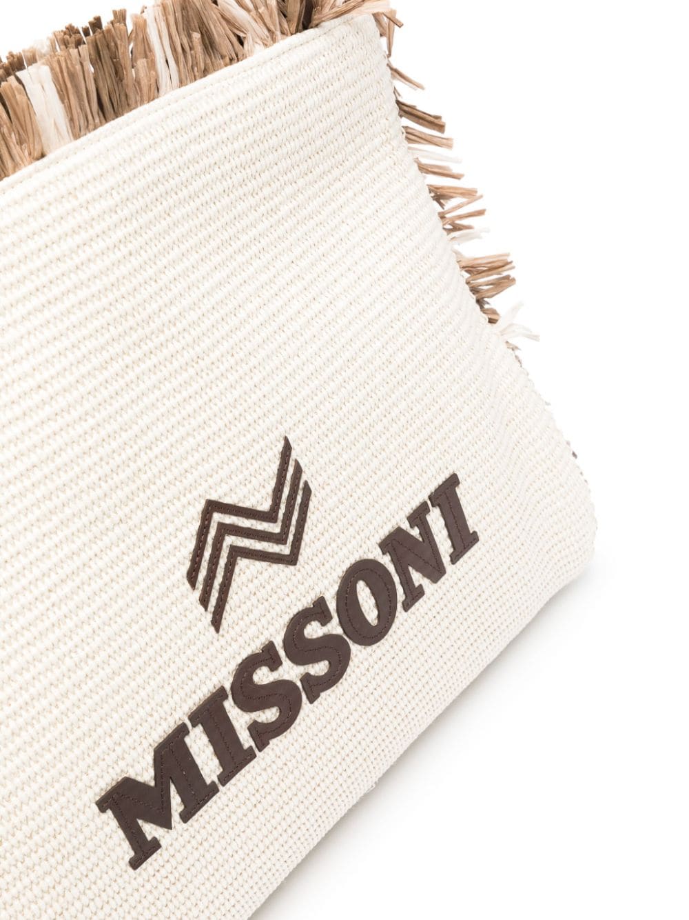 Shop Missoni Logo-patch Interwoven Shoulder Bag In Neutrals