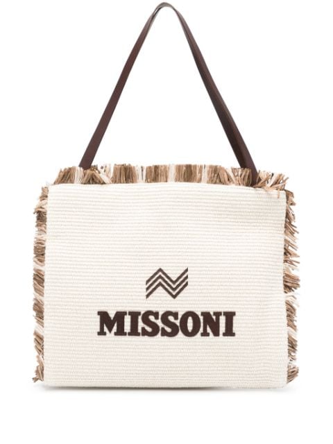 Missoni logo-patch interwoven shoulder bag