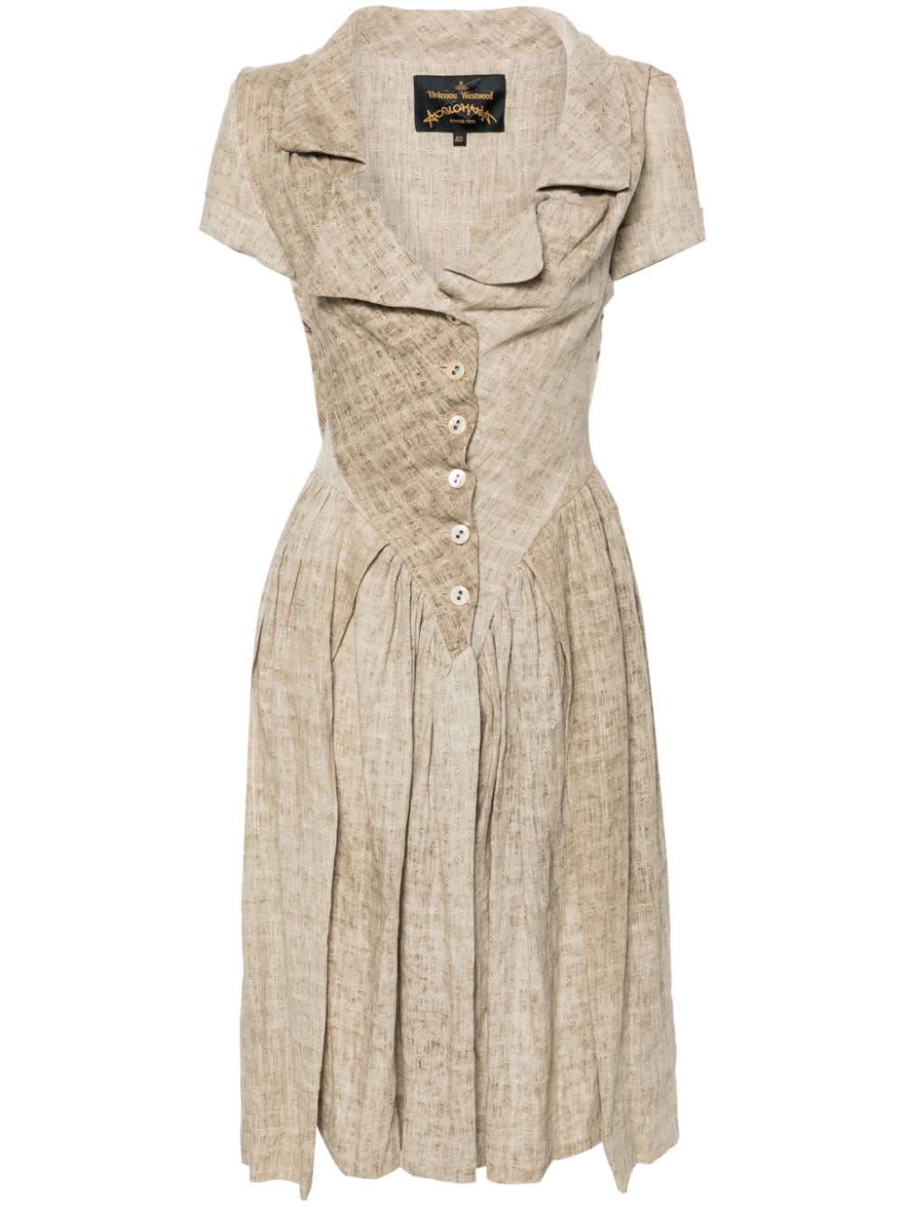 Pre-owned Vivienne Westwood 2019s Gathered Dropped-waist Dress In Neutrals