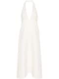 Valentino Garavani floral-appliqué crepe maxi dress - White