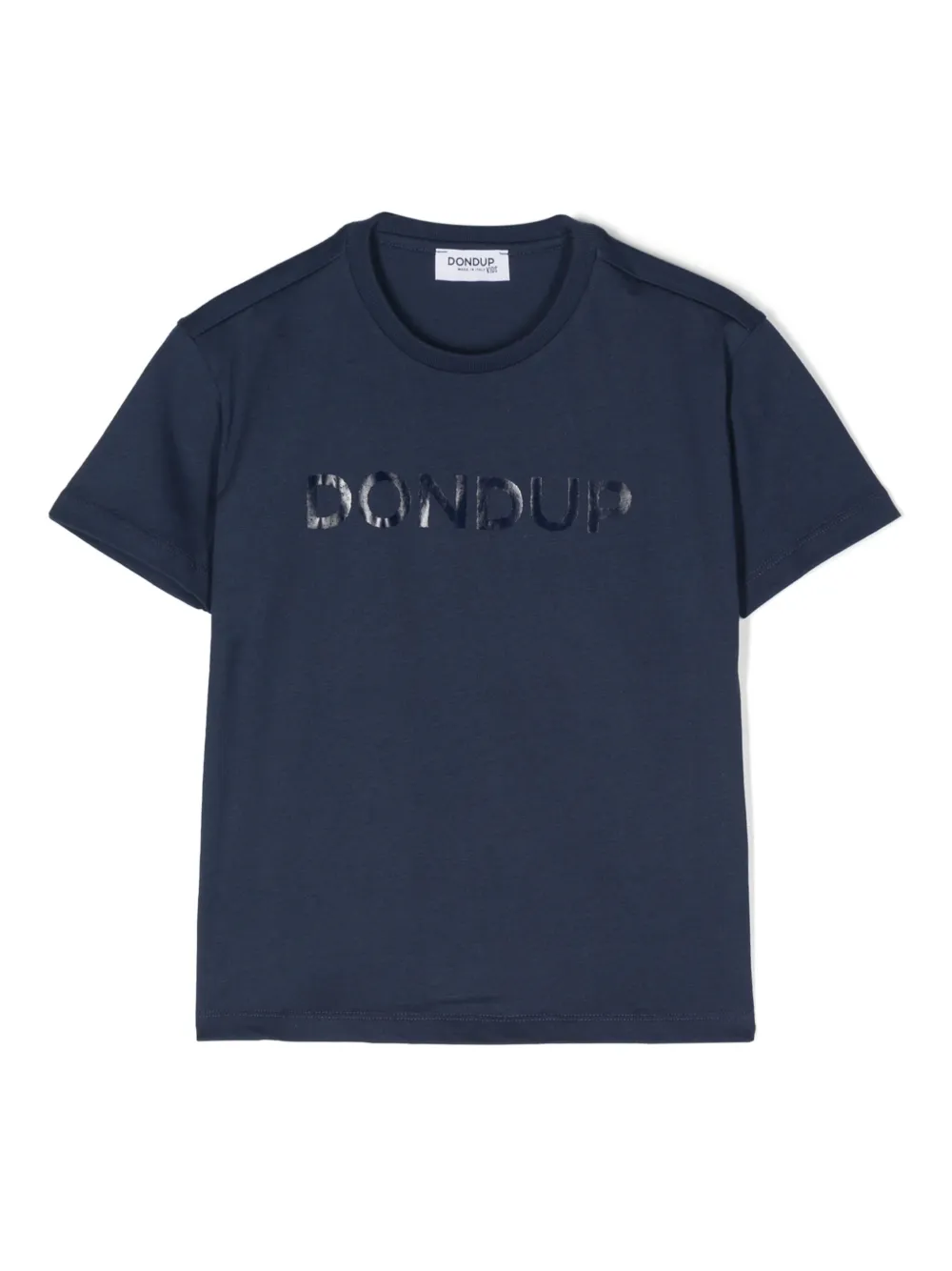 dondup kids t-shirt en coton à logo imprimé - bleu