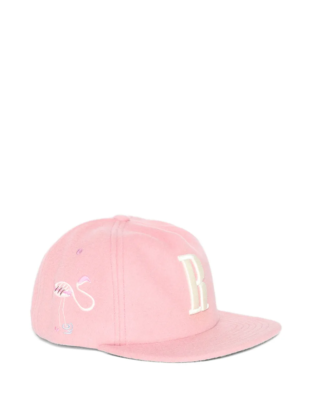 RHUDE Grand Prix R-Crown flamingo-embroidered hat - Roze