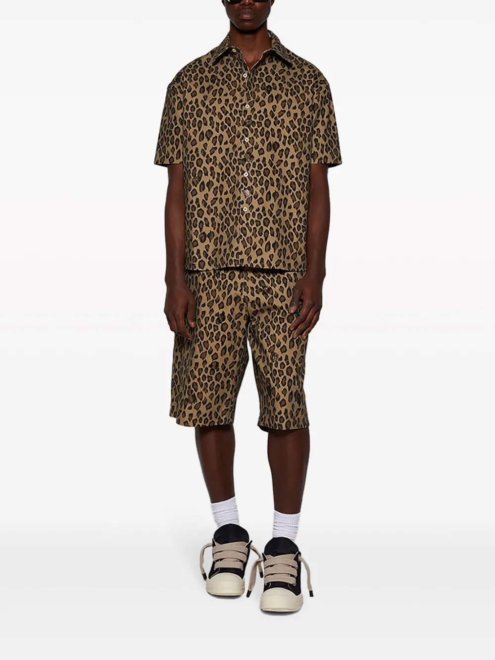 BLUEMARBLE Overhemd met luipaardprint - Beige