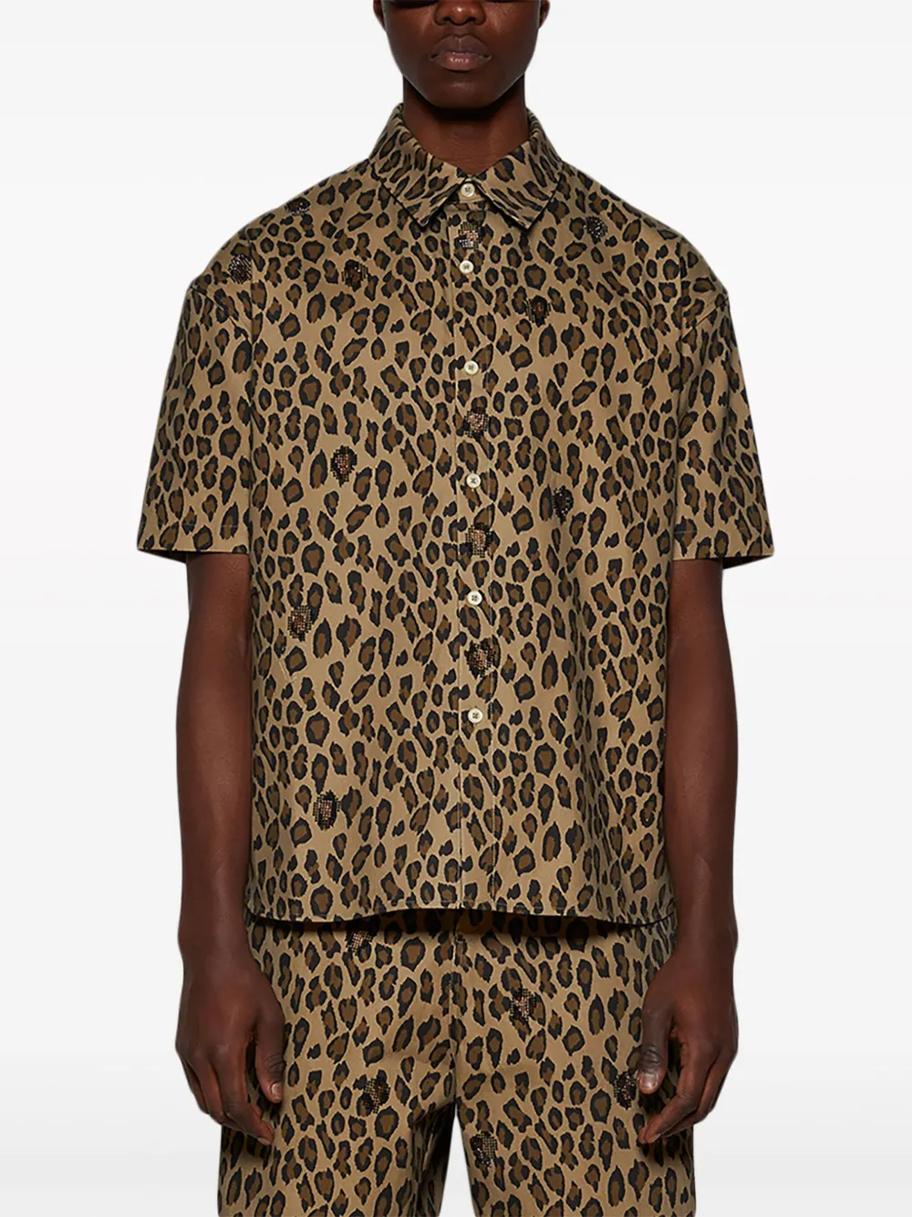 BLUEMARBLE Overhemd met luipaardprint Beige