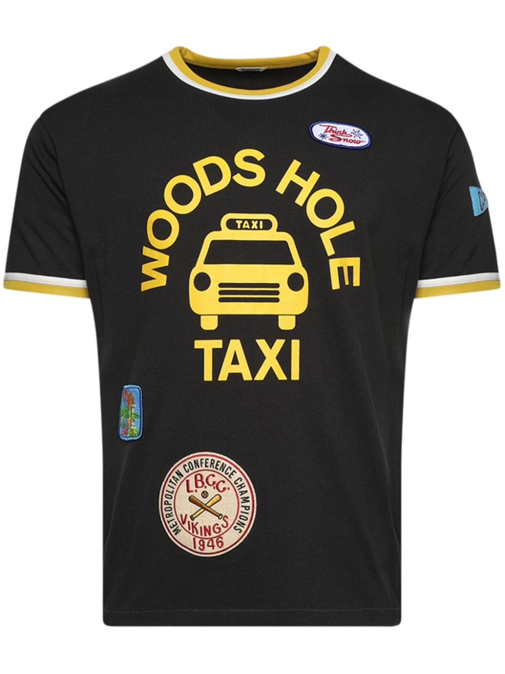 Shop Bode Discount Taxi Cotton T-shirt In Black
