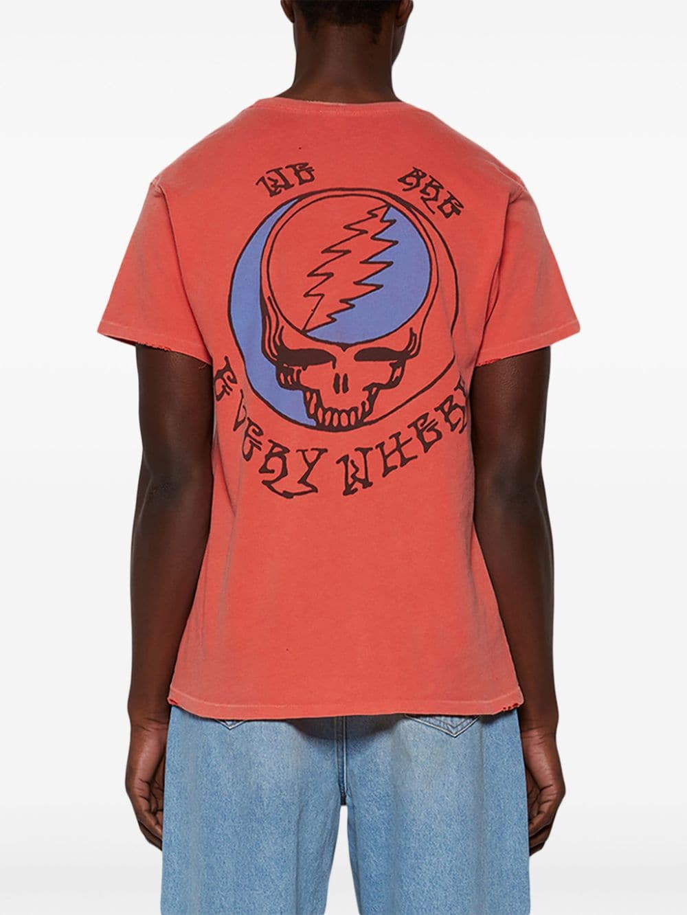 Shop Madeworn Grateful Dead-print Cotton T-shirt In Red