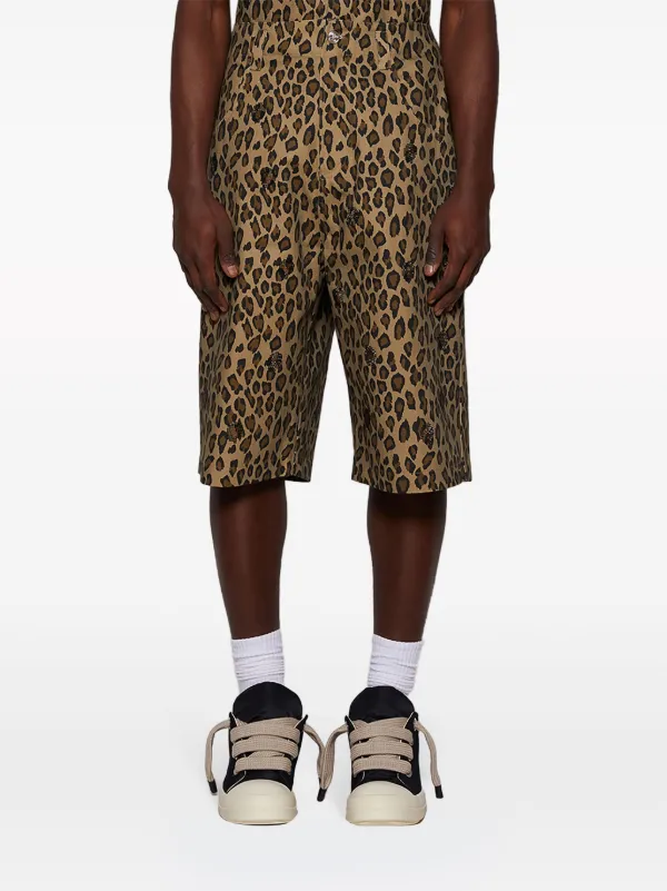 【AMBLER】 Heart Bear Leopard Pants Bermuda One-Tuck Shorts MUSINSA | AMBLER Heart Bear Leopard Pants Bermuda One-Tuck