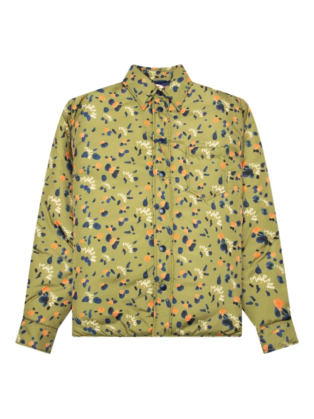 Marni floral-print shirt jacket Geel