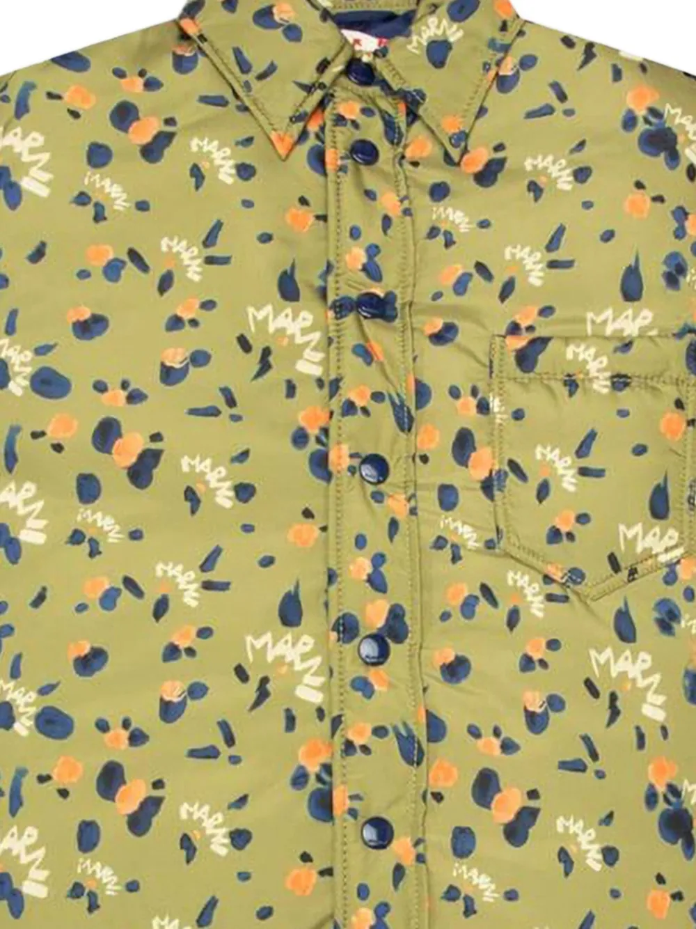Marni floral-print shirt jacket Geel