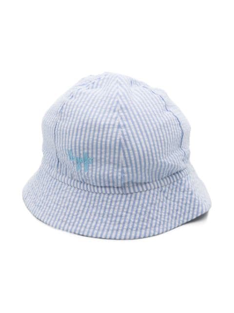 Il Gufo logo-embroidered striped sun hat