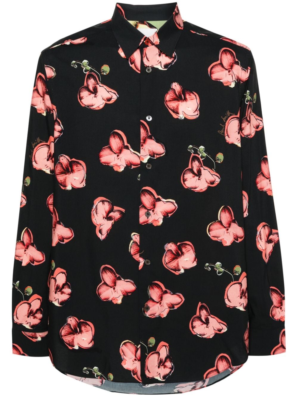 Paul Smith Overhemd met bloemenprint Zwart