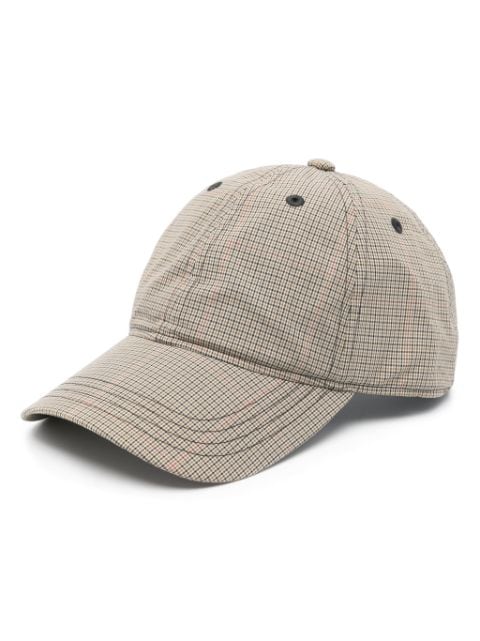 OUR LEGACY logo-engraved checked cap