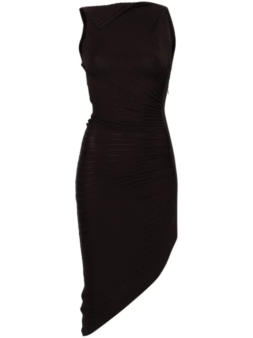 Robe mi-longue asymétrique à design plissé - Philosophy Di Lorenzo Serafini - Modalova