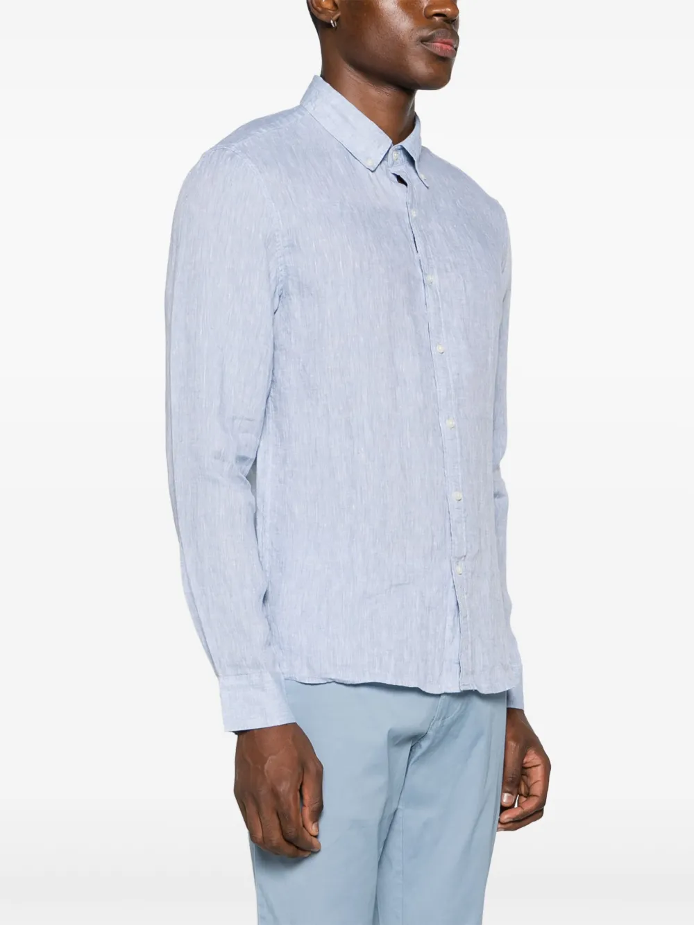Michael Kors Linnen overhemd met button-down kraag Blauw