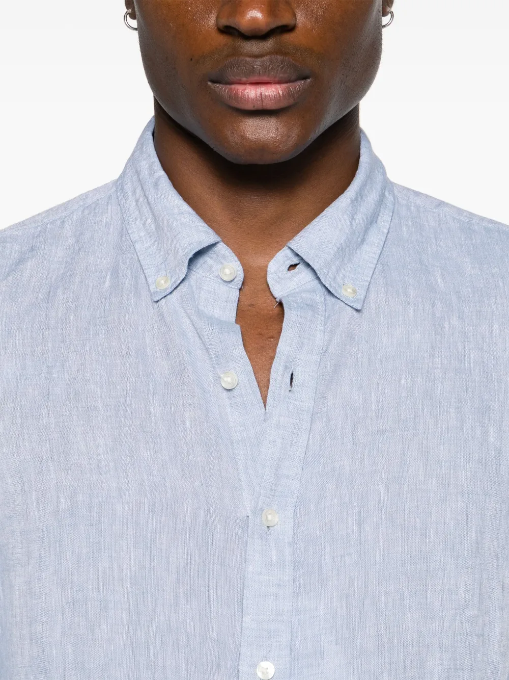 Michael Kors Linnen overhemd met button-down kraag Blauw