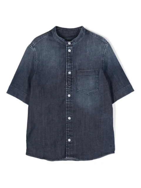 DONDUP KIDS band-collar denim shirt