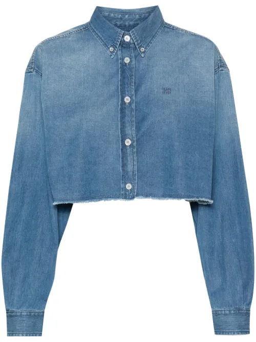 Chemise en jean à coupe crop - Givenchy - Modalova