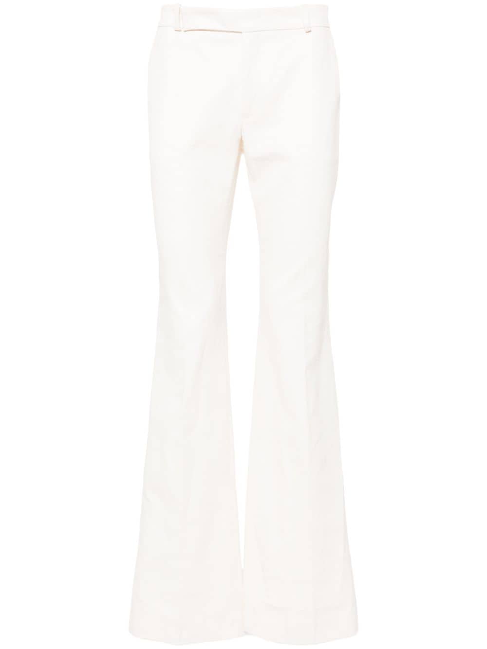 Ludovic De Saint Sernin Bum Tailored Flared Trousers In White