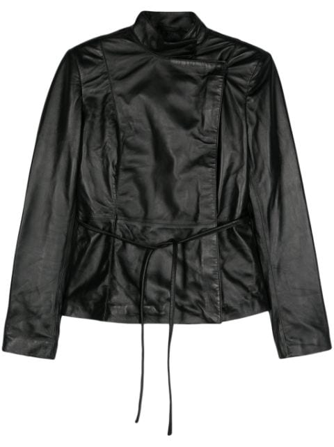 Ludovic de Saint Sernin belted zipped leather jacket