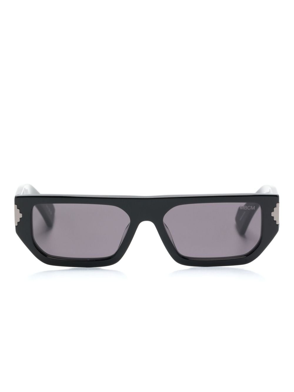 logo-plaque geometric-frame sunglasses
