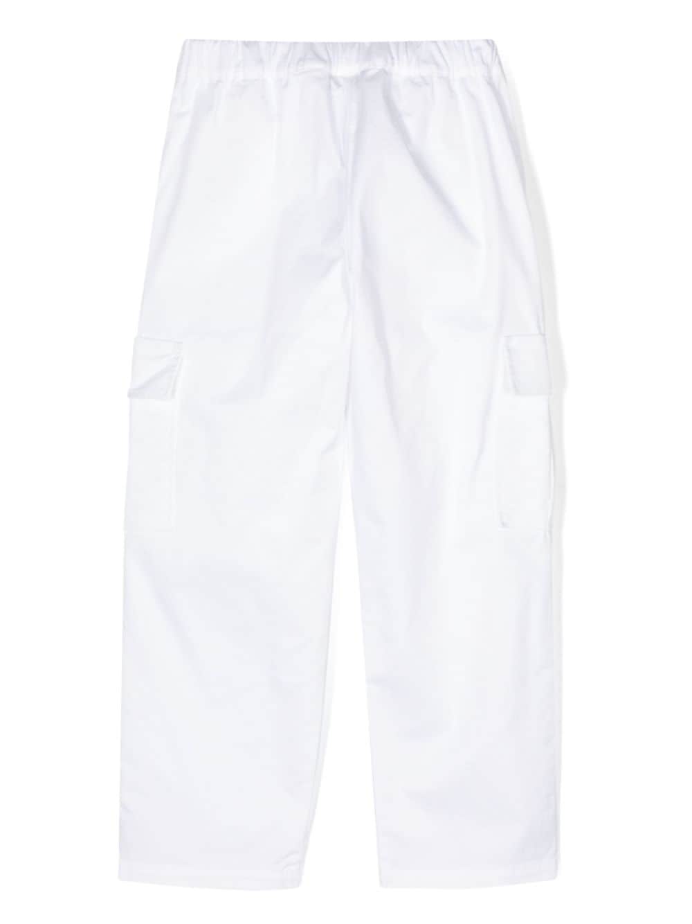 Dondup Kids' Tapered-leg Chino Trousers In White