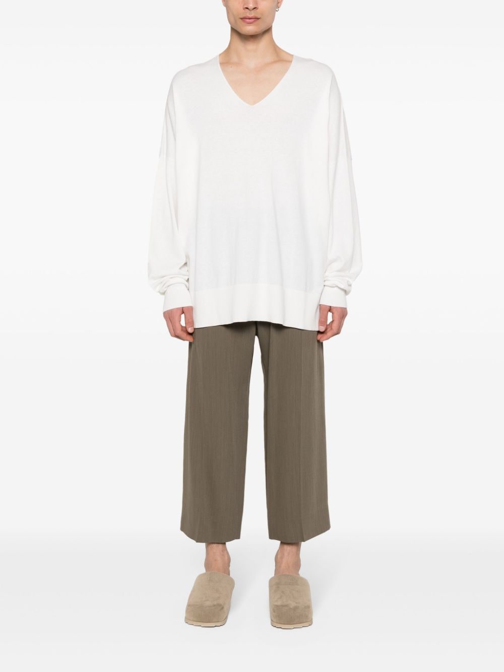 Shop Extreme Cashmere N°343 Luna Fine-knit Jumper In White