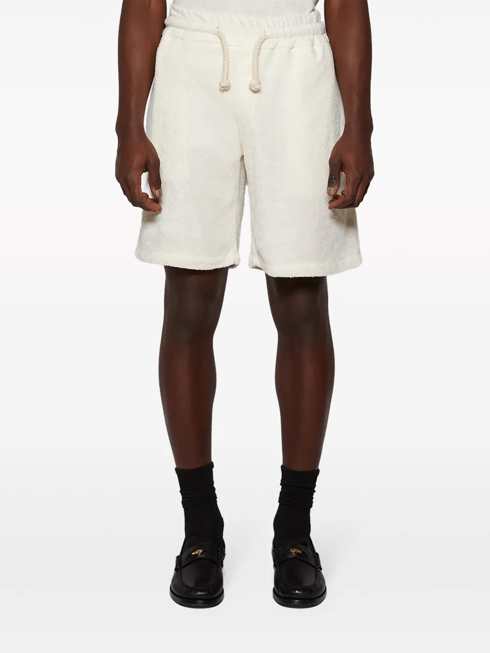 Shop Doppiaa Drawstring Track Shorts In Neutrals