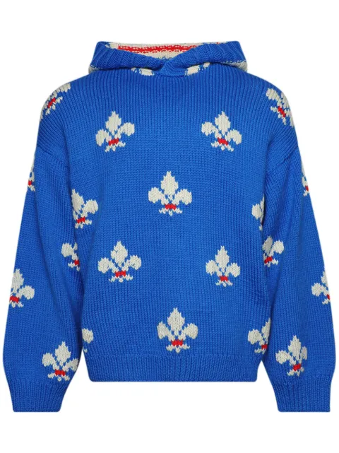 BODE Fleur-de-Lis knitted hoodie
