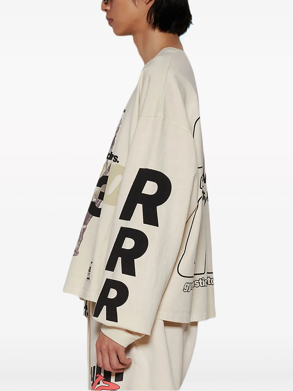 RRR123 T-shirt met print Wit