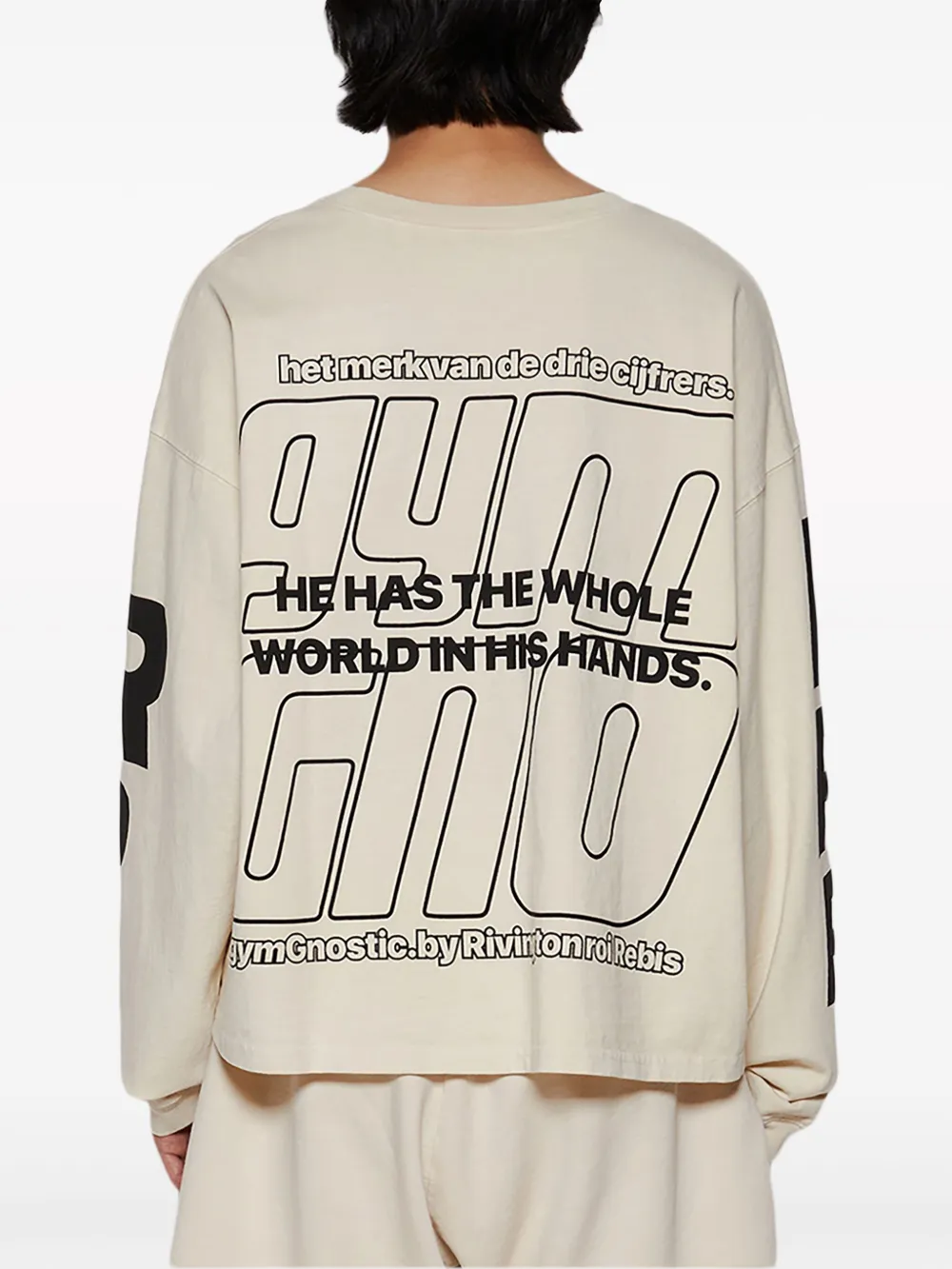 RRR123 T-shirt met print Wit