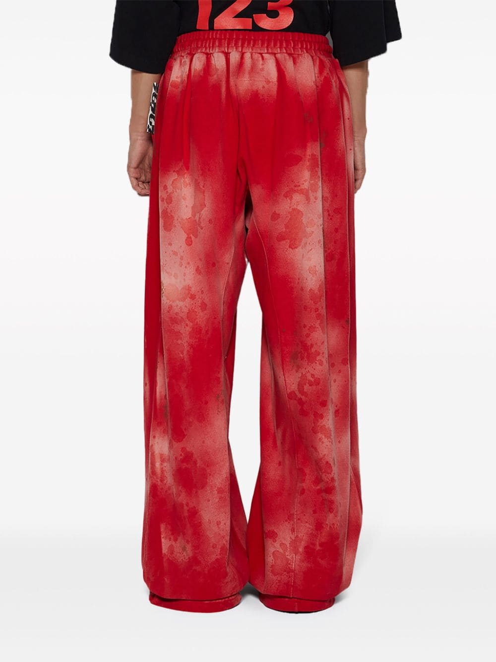 Shop Rrr123 Gym Bag Wide-leg Trousers In Red