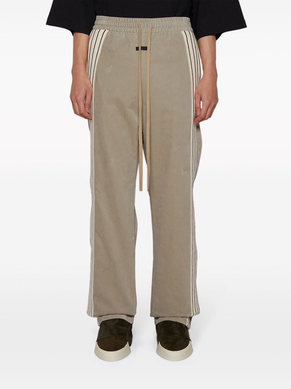 Shop Fear Of God Logo-patch Track Pants In Neutrals