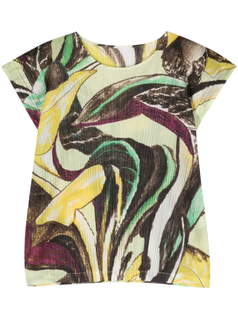 Pleats Please Issey Miyake abstract-pattern plissé effect blouse