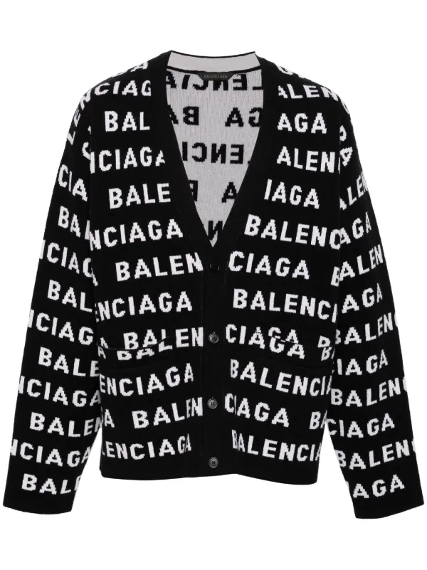 BALENCIAGA ロゴカーディガン サイズ5 Balenciaga ロゴ カーディガン | ブラック | FARFETCH JP
