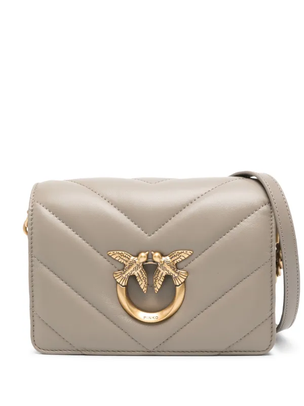 PINKO Mini Love Click Cross Body Bag Grey FARFETCH IN