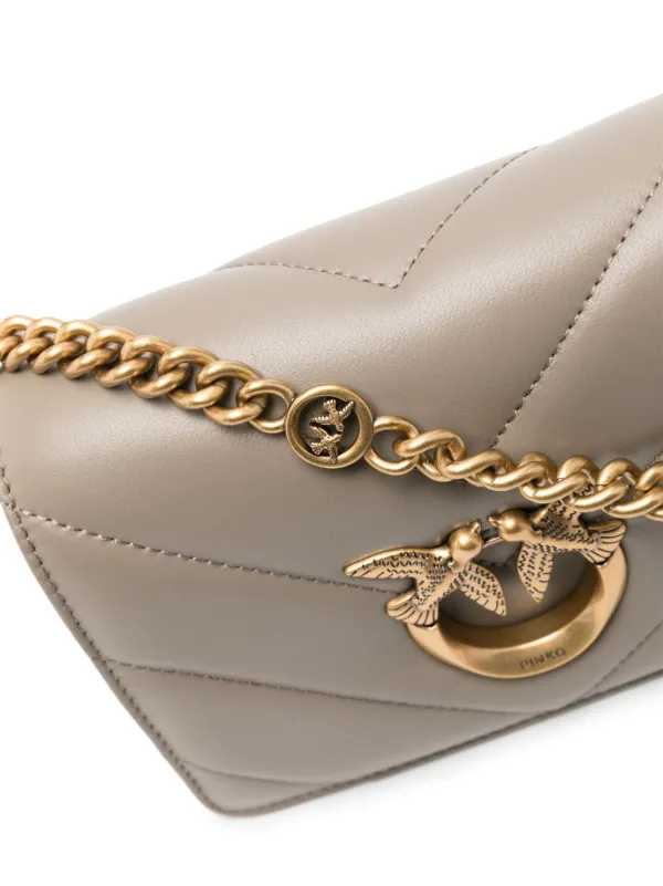PINKO Mini Love Click Cross Body Bag | Grey | FARFETCH ZA