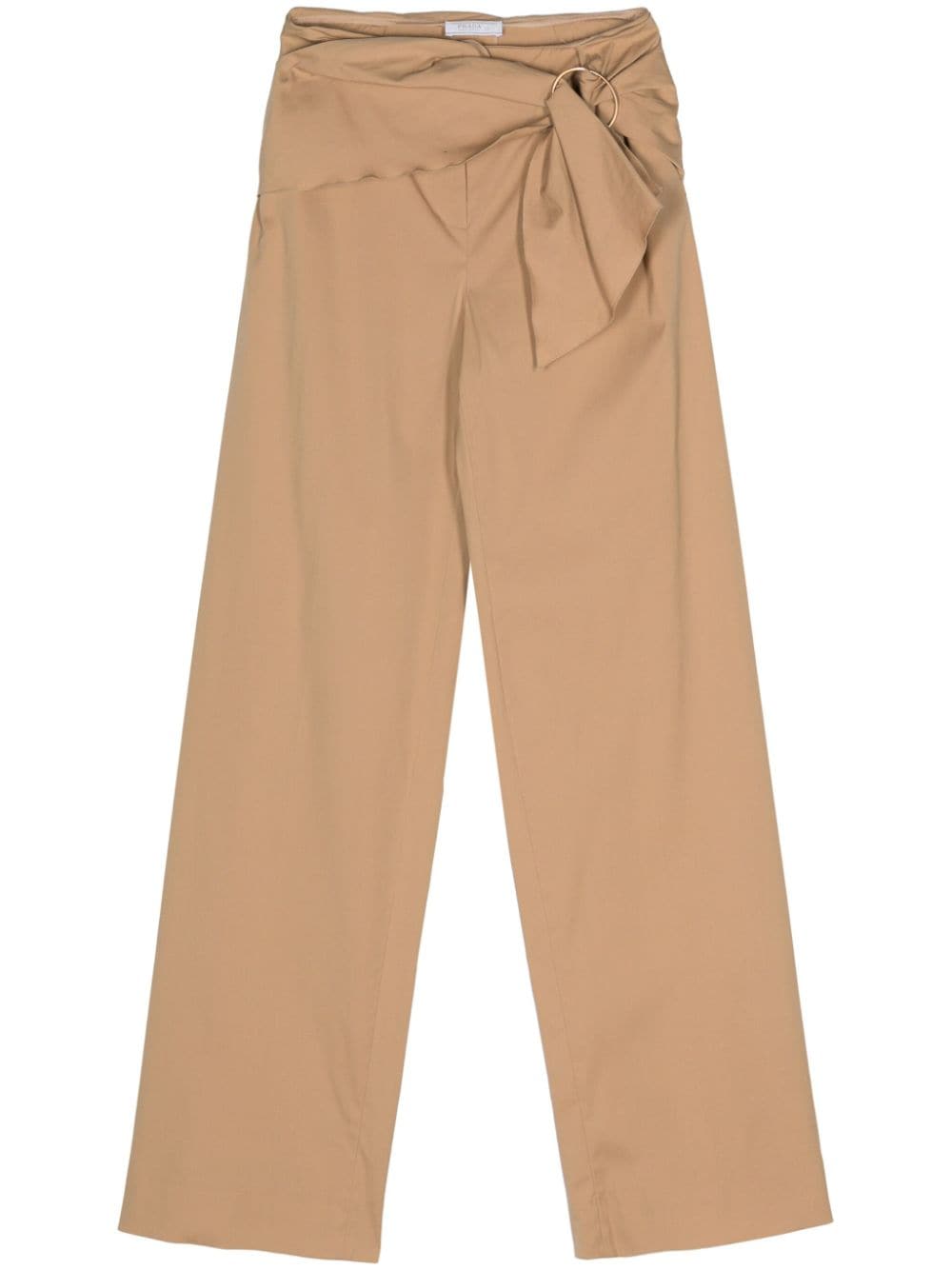 Pre-owned Prada 1990s Belted Straight-leg Trousers In Neutrals
