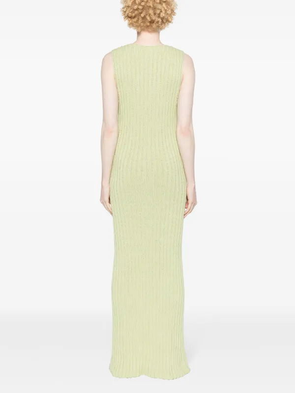 Baserange Loulou ribbed-knit Maxi Dress Green FARFETCH IN
