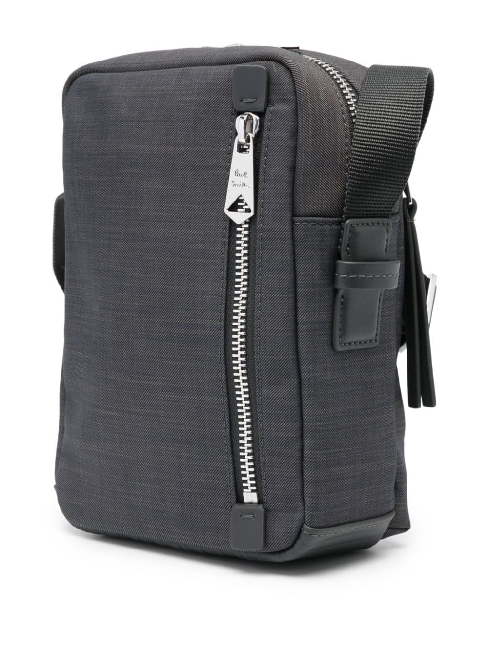 Shop Paul Smith Logo-patch Messenger Bag In Grey